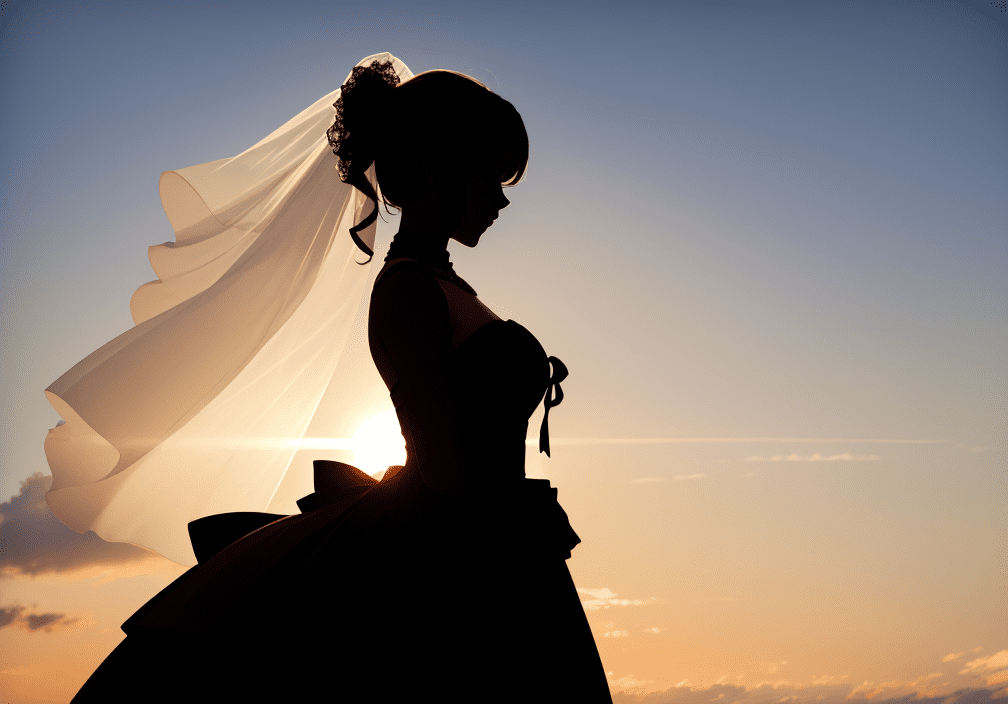 結婚　花嫁　ウェディングドレスの女性