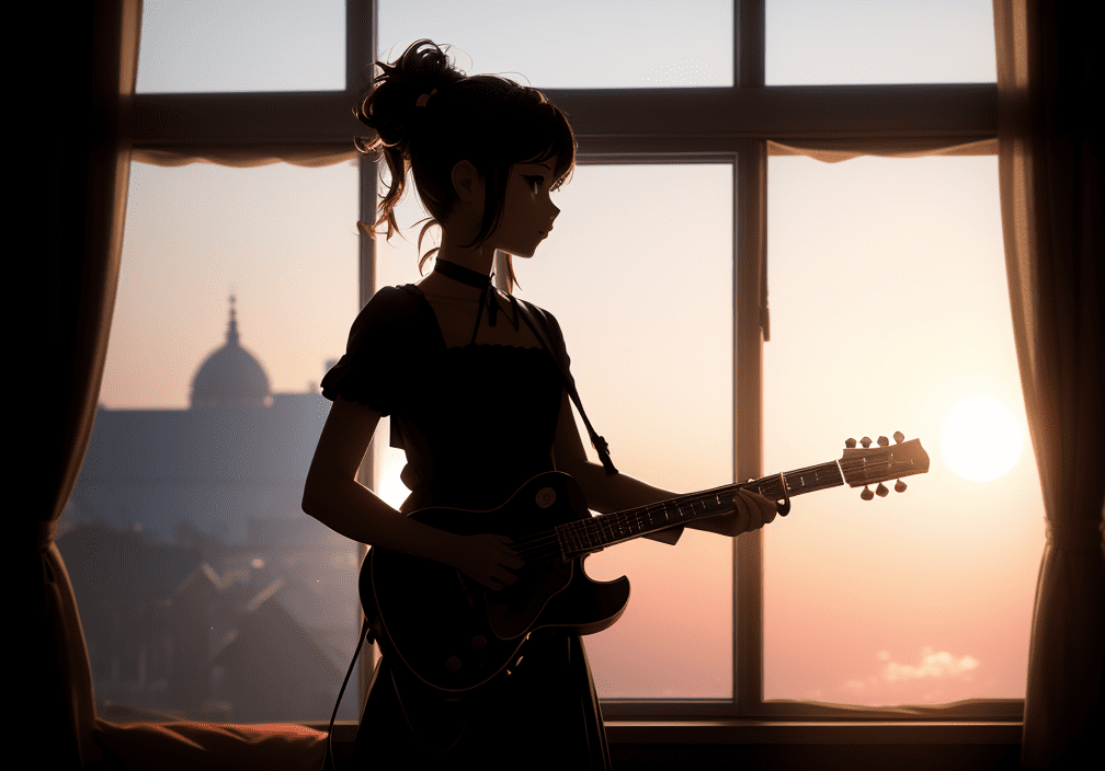 ギターを弾く少女
